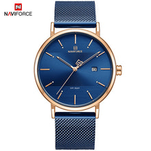 Load image into Gallery viewer, NAVIFORCE Quartz Watches Clock Male Couple Waterproof Top Brand Women Luxury Men Steel Casual Date Wrist Watch Relogio Masculino
