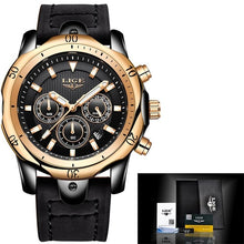 Load image into Gallery viewer, 2020 LIGE Mens Watches Top Brand Luxury Watch Men Military Leather Clock Waterproof Sports Watch Chronograph Relogio Masculino