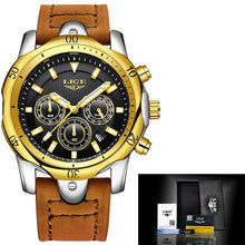 Load image into Gallery viewer, 2020 LIGE Mens Watches Top Brand Luxury Watch Men Military Leather Clock Waterproof Sports Watch Chronograph Relogio Masculino