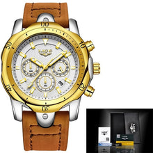 Load image into Gallery viewer, 2020 LIGE Mens Watches Top Brand Luxury Watch Men Military Leather Clock Waterproof Sports Watch Chronograph Relogio Masculino