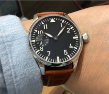 Load image into Gallery viewer, Sapphire crystal or mineral glass 44mm Asian 6497 17 jewels Mechanical Hand Wind movement men's watch luminous pa156-p8