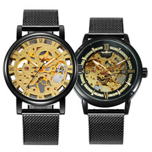 Load image into Gallery viewer, WINNER Official Couple Watch Set Fashion Mechanical Women Watch Men Ultra Thin Mesh Strap Top Brand Luxury Valentine's Day Gift
