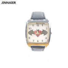 Load image into Gallery viewer, 10 unit/lot Wholesales Newest 3D Cartoon Design Batman Black Leather Quartz Wrist Watches