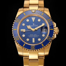 Load image into Gallery viewer, Luxury Brand New Men Automatic Mechanical Watches Silver Gold Black Green Blue Stainless Steel Ceramic Bezel Sapphire Watch AAA+