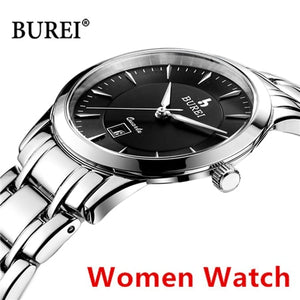 Luxury Brand BUREI Watch Men Women Couple Lover's Waterproof Hours Casual Quartz Wrist Watch Clock Relogio Masculino Feminino