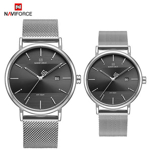 NAVIFORCE Quartz Watches Clock Male Couple Waterproof Top Brand Women Luxury Men Steel Casual Date Wrist Watch Relogio Masculino