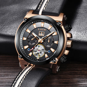 LIGE 2020 New Men Watches Top Brand Luxury Automatic Mechanical Watch Male Leather Waterproof Sport Wristwatch Relogio Masculino