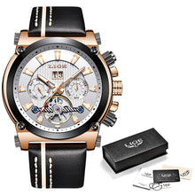 Load image into Gallery viewer, LIGE 2020 New Men Watches Top Brand Luxury Automatic Mechanical Watch Male Leather Waterproof Sport Wristwatch Relogio Masculino
