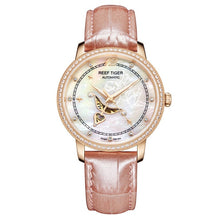 Load image into Gallery viewer, New Reef Tiger/RT Fashion Womens Watches Blue Dial Rose Gold Watches for Lover Diamonds Ladies Watches Relogio Feminino RGA1550

