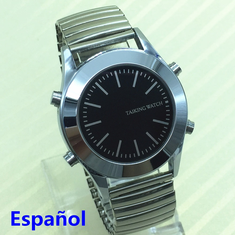 Spanish Talking Watch for Blind People or Visually Impaired with Alarm Quartz Watch in Stock Espanol Hablando