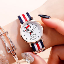 Load image into Gallery viewer, Snoopy Kids Watch Children Watch Casual Fashion Cute Quartz Wristwatches Girls Waterproof Canvas Bracelet clock
