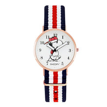 Load image into Gallery viewer, Snoopy Kids Watch Children Watch Casual Fashion Cute Quartz Wristwatches Girls Waterproof Canvas Bracelet clock
